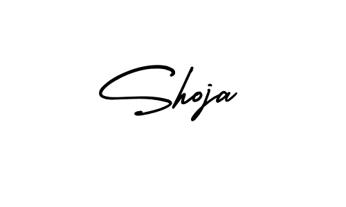 You should practise on your own different ways (AmerikaSignatureDemo-Regular) to write your name (Shoja) in signature. don't let someone else do it for you. Shoja signature style 3 images and pictures png