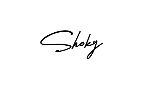 Shoky stylish signature style. Best Handwritten Sign (AmerikaSignatureDemo-Regular) for my name. Handwritten Signature Collection Ideas for my name Shoky. Shoky signature style 3 images and pictures png