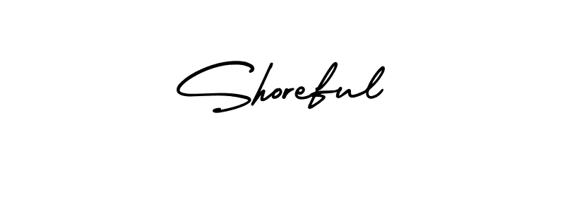 Make a beautiful signature design for name Shoreful. With this signature (AmerikaSignatureDemo-Regular) style, you can create a handwritten signature for free. Shoreful signature style 3 images and pictures png