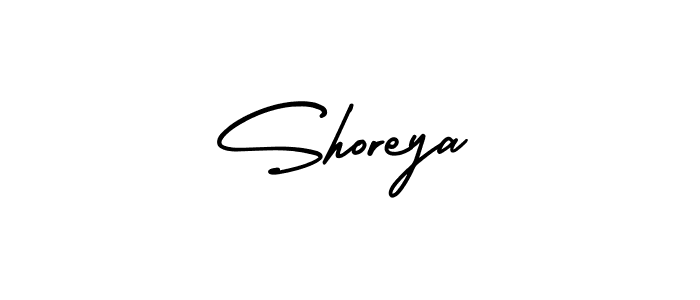 You should practise on your own different ways (AmerikaSignatureDemo-Regular) to write your name (Shoreya) in signature. don't let someone else do it for you. Shoreya signature style 3 images and pictures png