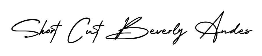 A dynamic signature style for Short Cut Beverly Andes using AmerikaSignatureDemo-Regular script. Designed to look authentic, handwritten, and professional. Short Cut Beverly Andes signature style 3 images and pictures png