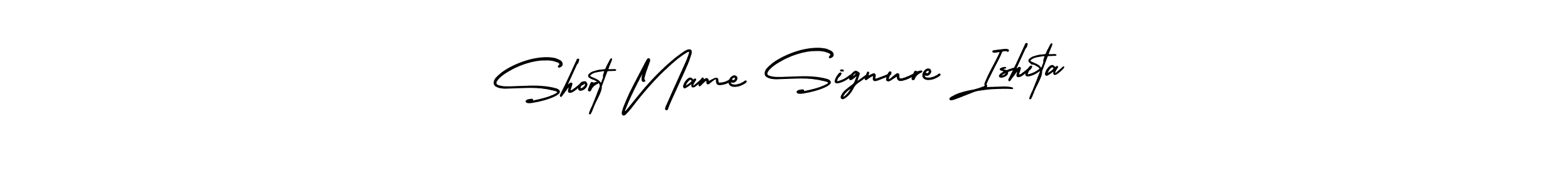 You should practise on your own different ways (AmerikaSignatureDemo-Regular) to write your name (Short Name Signure Ishita) in signature. don't let someone else do it for you. Short Name Signure Ishita signature style 3 images and pictures png