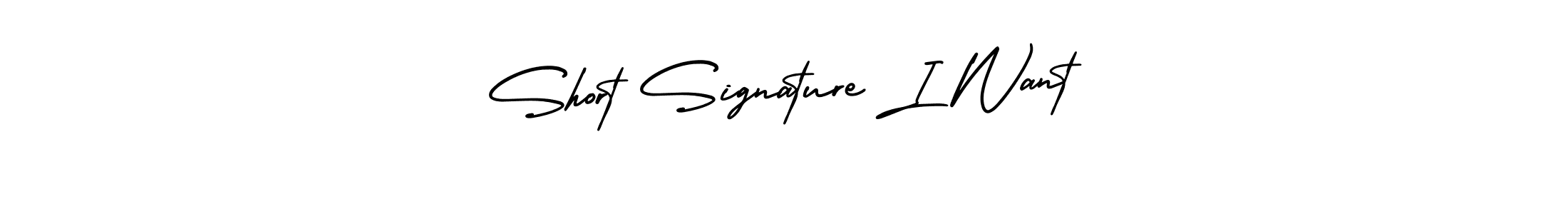 Design your own signature with our free online signature maker. With this signature software, you can create a handwritten (AmerikaSignatureDemo-Regular) signature for name Short Signature I Want. Short Signature I Want signature style 3 images and pictures png