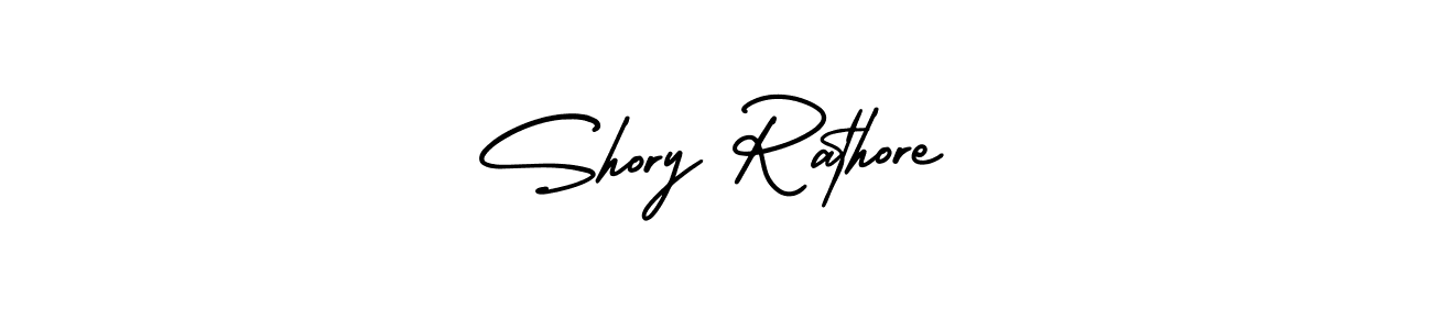 The best way (AmerikaSignatureDemo-Regular) to make a short signature is to pick only two or three words in your name. The name Shory Rathore include a total of six letters. For converting this name. Shory Rathore signature style 3 images and pictures png