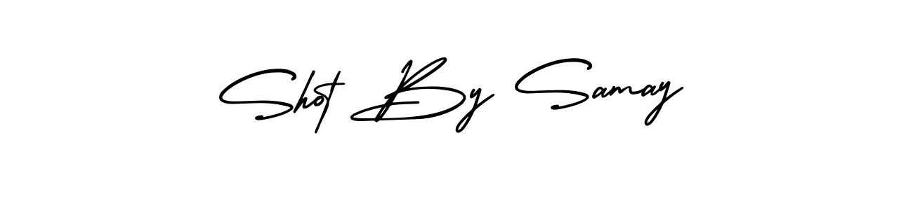 Use a signature maker to create a handwritten signature online. With this signature software, you can design (AmerikaSignatureDemo-Regular) your own signature for name Shot By Samay. Shot By Samay signature style 3 images and pictures png