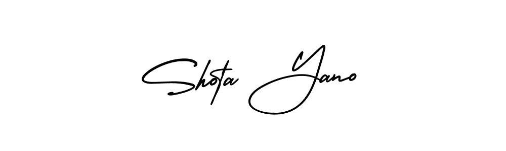 The best way (AmerikaSignatureDemo-Regular) to make a short signature is to pick only two or three words in your name. The name Shota Yano include a total of six letters. For converting this name. Shota Yano signature style 3 images and pictures png