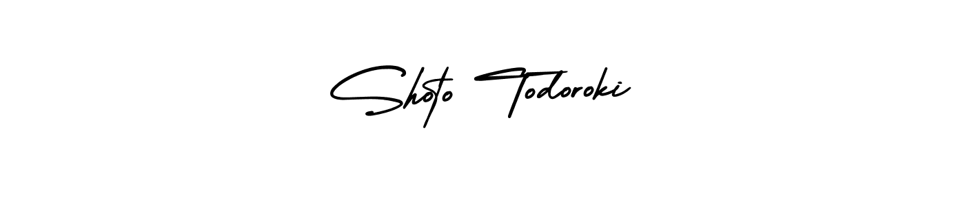 How to make Shoto Todoroki name signature. Use AmerikaSignatureDemo-Regular style for creating short signs online. This is the latest handwritten sign. Shoto Todoroki signature style 3 images and pictures png