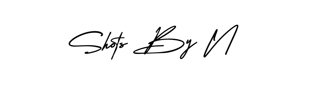 How to make Shots By N name signature. Use AmerikaSignatureDemo-Regular style for creating short signs online. This is the latest handwritten sign. Shots By N signature style 3 images and pictures png