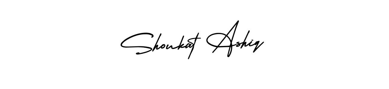 How to make Shoukat Ashiq name signature. Use AmerikaSignatureDemo-Regular style for creating short signs online. This is the latest handwritten sign. Shoukat Ashiq signature style 3 images and pictures png