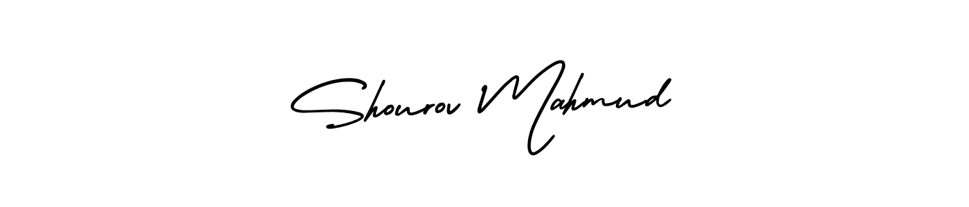 The best way (AmerikaSignatureDemo-Regular) to make a short signature is to pick only two or three words in your name. The name Shourov Mahmud include a total of six letters. For converting this name. Shourov Mahmud signature style 3 images and pictures png