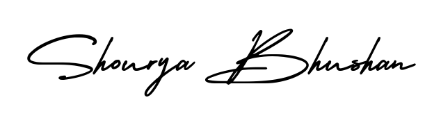Practice writing Shourya Bhushan with the flow of AmerikaSignatureDemo-Regular lettering. A fantastic source of inspiration for developing your personal signature style. Shourya Bhushan signature style 3 images and pictures png
