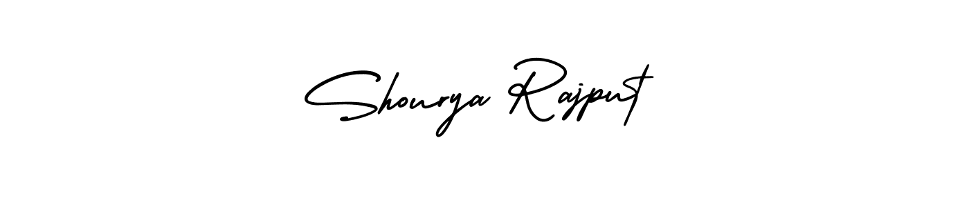 The best way (AmerikaSignatureDemo-Regular) to make a short signature is to pick only two or three words in your name. The name Shourya Rajput include a total of six letters. For converting this name. Shourya Rajput signature style 3 images and pictures png