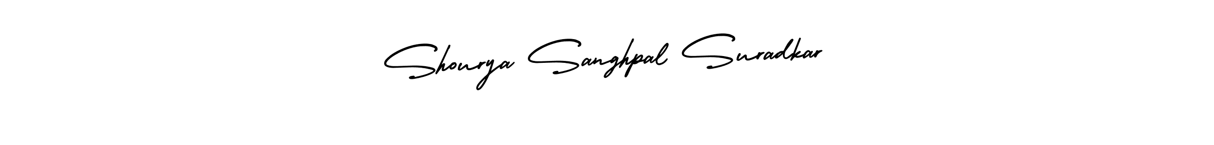This is the best signature style for the Shourya Sanghpal Suradkar name. Also you like these signature font (AmerikaSignatureDemo-Regular). Mix name signature. Shourya Sanghpal Suradkar signature style 3 images and pictures png
