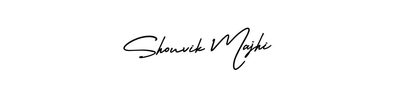 You should practise on your own different ways (AmerikaSignatureDemo-Regular) to write your name (Shouvik Majhi) in signature. don't let someone else do it for you. Shouvik Majhi signature style 3 images and pictures png