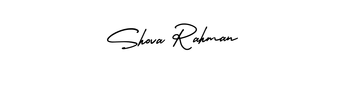 How to make Shova Rahman name signature. Use AmerikaSignatureDemo-Regular style for creating short signs online. This is the latest handwritten sign. Shova Rahman signature style 3 images and pictures png