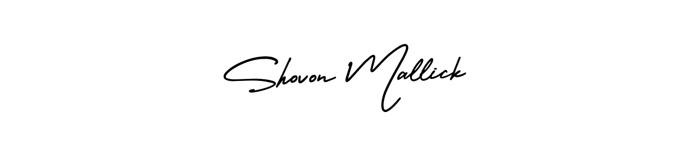 How to make Shovon Mallick name signature. Use AmerikaSignatureDemo-Regular style for creating short signs online. This is the latest handwritten sign. Shovon Mallick signature style 3 images and pictures png