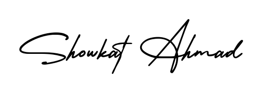 Express your personality with a custom Showkat Ahmad signature crafted with AmerikaSignatureDemo-Regular typography. Free transparent PNG download available. Showkat Ahmad signature style 3 images and pictures png