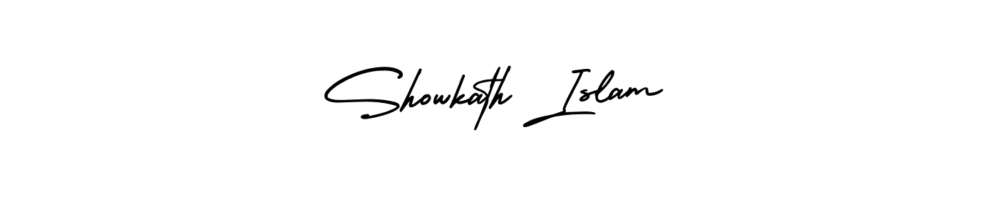 Showkath Islam stylish signature style. Best Handwritten Sign (AmerikaSignatureDemo-Regular) for my name. Handwritten Signature Collection Ideas for my name Showkath Islam. Showkath Islam signature style 3 images and pictures png