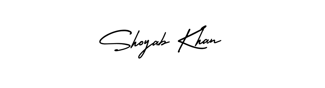 How to make Shoyab Khan signature? AmerikaSignatureDemo-Regular is a professional autograph style. Create handwritten signature for Shoyab Khan name. Shoyab Khan signature style 3 images and pictures png