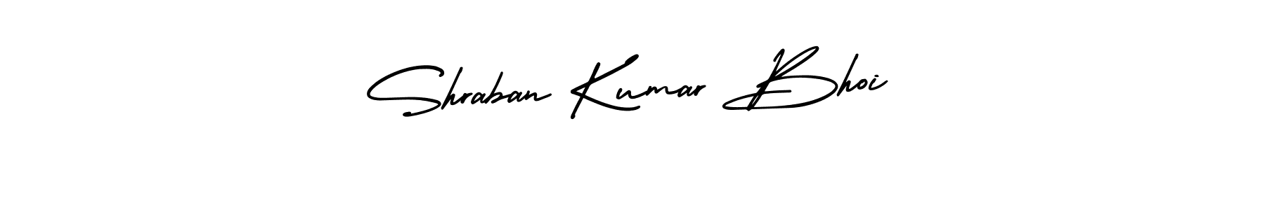 The best way (AmerikaSignatureDemo-Regular) to make a short signature is to pick only two or three words in your name. The name Shraban Kumar Bhoi include a total of six letters. For converting this name. Shraban Kumar Bhoi signature style 3 images and pictures png