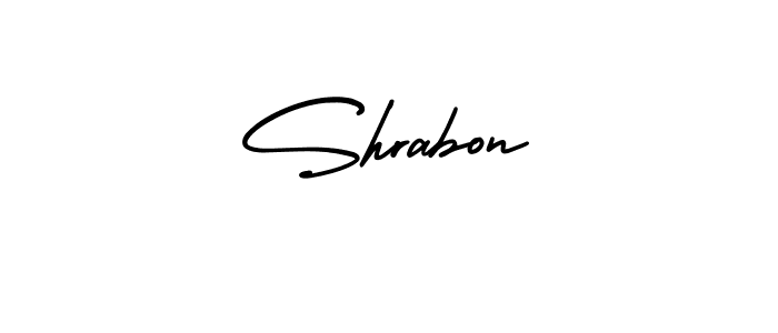 You should practise on your own different ways (AmerikaSignatureDemo-Regular) to write your name (Shrabon) in signature. don't let someone else do it for you. Shrabon signature style 3 images and pictures png