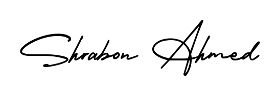 Master the art of signing with Shrabon Ahmed written in fluent AmerikaSignatureDemo-Regular script. A great template to practice and refine your handwriting. Shrabon Ahmed signature style 3 images and pictures png