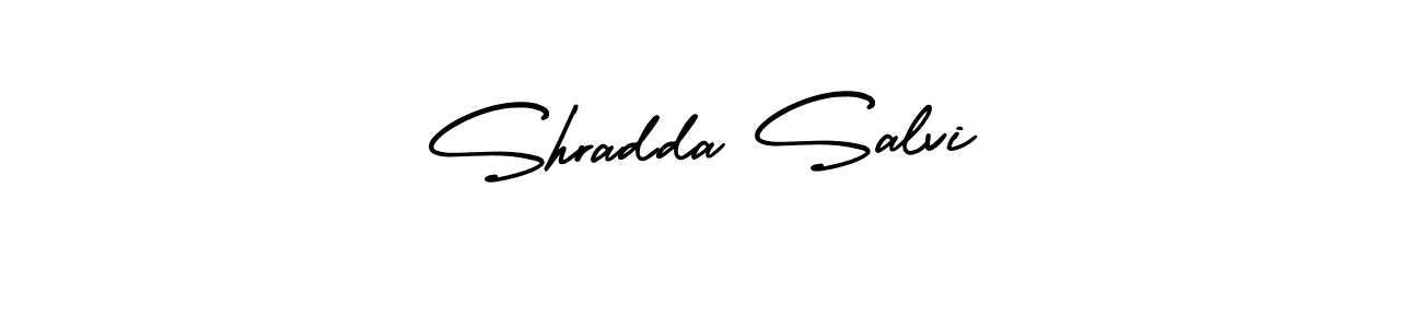 The best way (AmerikaSignatureDemo-Regular) to make a short signature is to pick only two or three words in your name. The name Shradda Salvi include a total of six letters. For converting this name. Shradda Salvi signature style 3 images and pictures png