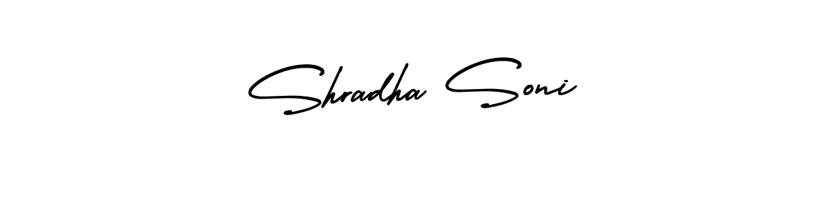 The best way (AmerikaSignatureDemo-Regular) to make a short signature is to pick only two or three words in your name. The name Shradha Soni include a total of six letters. For converting this name. Shradha Soni signature style 3 images and pictures png