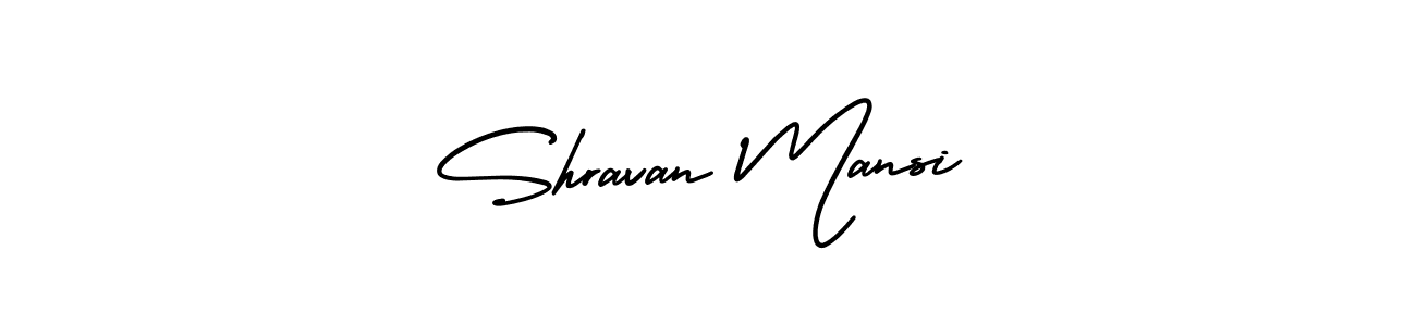 Shravan Mansi stylish signature style. Best Handwritten Sign (AmerikaSignatureDemo-Regular) for my name. Handwritten Signature Collection Ideas for my name Shravan Mansi. Shravan Mansi signature style 3 images and pictures png