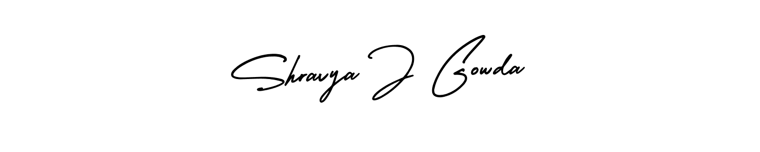 Make a short Shravya J Gowda signature style. Manage your documents anywhere anytime using AmerikaSignatureDemo-Regular. Create and add eSignatures, submit forms, share and send files easily. Shravya J Gowda signature style 3 images and pictures png