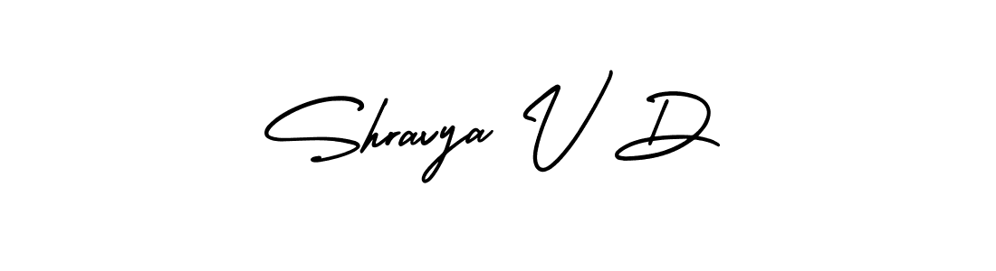 Use a signature maker to create a handwritten signature online. With this signature software, you can design (AmerikaSignatureDemo-Regular) your own signature for name Shravya V D. Shravya V D signature style 3 images and pictures png