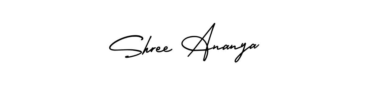 Shree Ananya stylish signature style. Best Handwritten Sign (AmerikaSignatureDemo-Regular) for my name. Handwritten Signature Collection Ideas for my name Shree Ananya. Shree Ananya signature style 3 images and pictures png