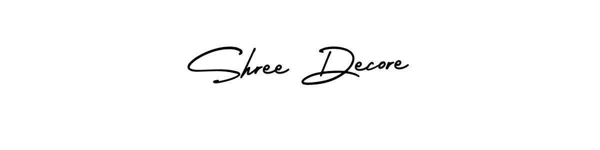 if you are searching for the best signature style for your name Shree Decore. so please give up your signature search. here we have designed multiple signature styles  using AmerikaSignatureDemo-Regular. Shree Decore signature style 3 images and pictures png