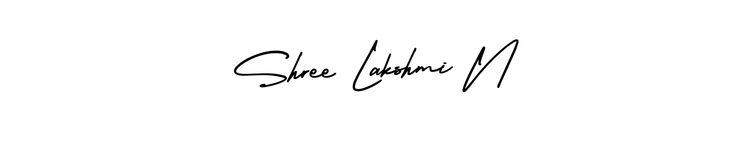 Shree Lakshmi N stylish signature style. Best Handwritten Sign (AmerikaSignatureDemo-Regular) for my name. Handwritten Signature Collection Ideas for my name Shree Lakshmi N. Shree Lakshmi N signature style 3 images and pictures png