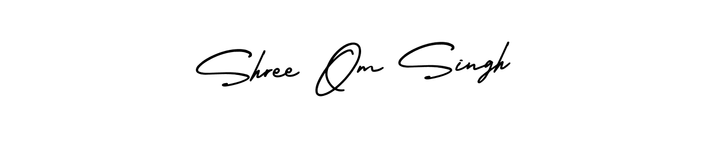 You should practise on your own different ways (AmerikaSignatureDemo-Regular) to write your name (Shree Om Singh) in signature. don't let someone else do it for you. Shree Om Singh signature style 3 images and pictures png