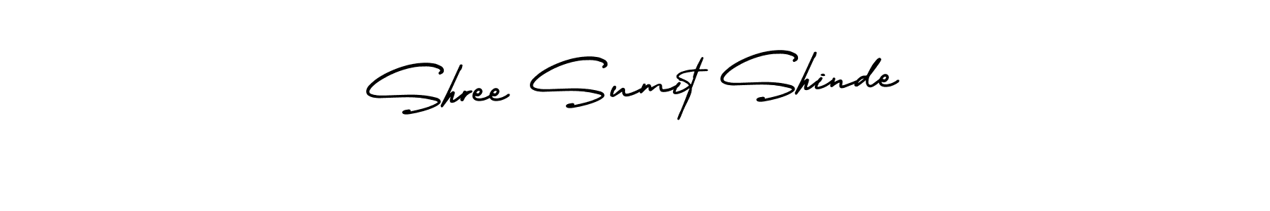 The best way (AmerikaSignatureDemo-Regular) to make a short signature is to pick only two or three words in your name. The name Shree Sumit Shinde include a total of six letters. For converting this name. Shree Sumit Shinde signature style 3 images and pictures png