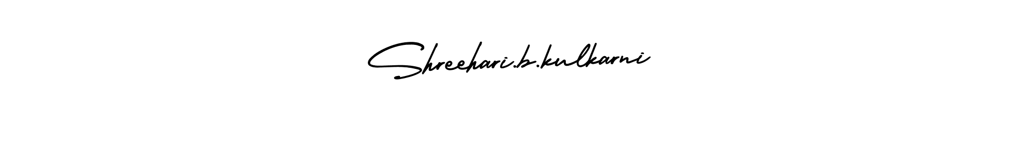 The best way (AmerikaSignatureDemo-Regular) to make a short signature is to pick only two or three words in your name. The name Shreehari.b.kulkarni include a total of six letters. For converting this name. Shreehari.b.kulkarni signature style 3 images and pictures png