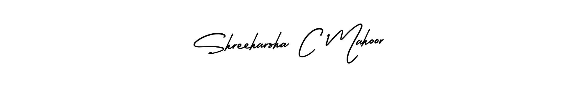 How to Draw Shreeharsha C Mahoor signature style? AmerikaSignatureDemo-Regular is a latest design signature styles for name Shreeharsha C Mahoor. Shreeharsha C Mahoor signature style 3 images and pictures png