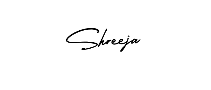 How to make Shreeja name signature. Use AmerikaSignatureDemo-Regular style for creating short signs online. This is the latest handwritten sign. Shreeja signature style 3 images and pictures png