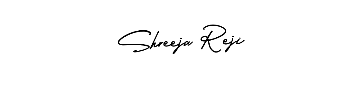 AmerikaSignatureDemo-Regular is a professional signature style that is perfect for those who want to add a touch of class to their signature. It is also a great choice for those who want to make their signature more unique. Get Shreeja Reji name to fancy signature for free. Shreeja Reji signature style 3 images and pictures png