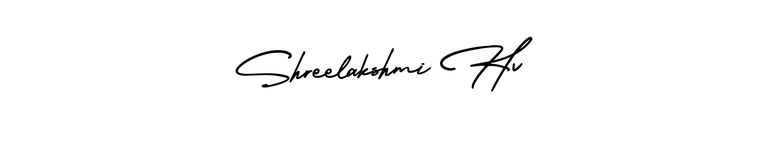Create a beautiful signature design for name Shreelakshmi Hv. With this signature (AmerikaSignatureDemo-Regular) fonts, you can make a handwritten signature for free. Shreelakshmi Hv signature style 3 images and pictures png