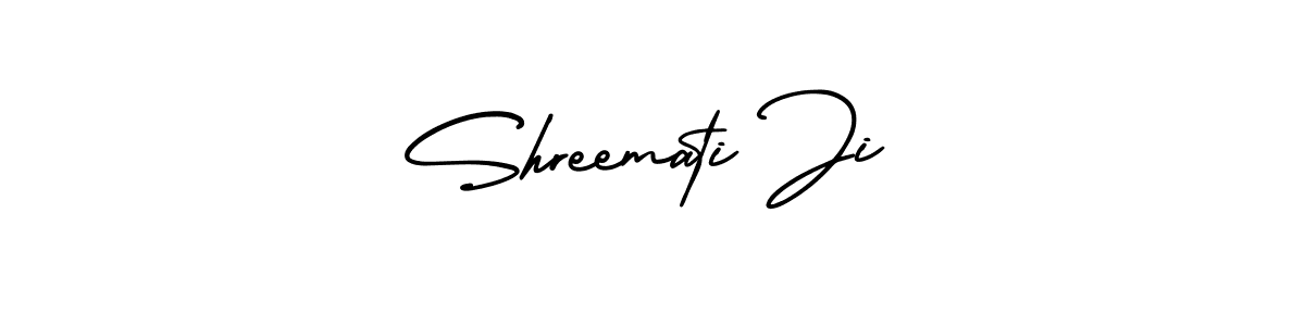 The best way (AmerikaSignatureDemo-Regular) to make a short signature is to pick only two or three words in your name. The name Shreemati Ji include a total of six letters. For converting this name. Shreemati Ji signature style 3 images and pictures png