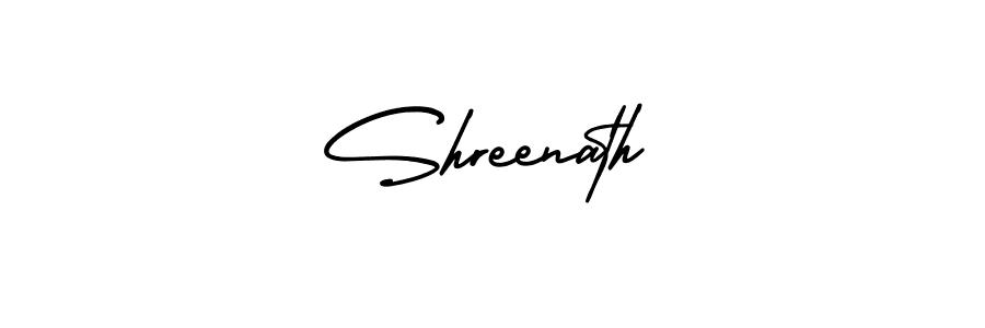 Shreenath stylish signature style. Best Handwritten Sign (AmerikaSignatureDemo-Regular) for my name. Handwritten Signature Collection Ideas for my name Shreenath. Shreenath signature style 3 images and pictures png