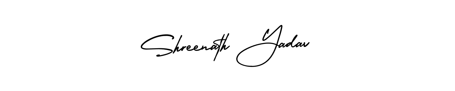 Similarly AmerikaSignatureDemo-Regular is the best handwritten signature design. Signature creator online .You can use it as an online autograph creator for name Shreenath Yadav. Shreenath Yadav signature style 3 images and pictures png