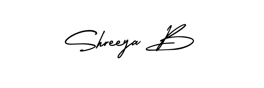 Design your own signature with our free online signature maker. With this signature software, you can create a handwritten (AmerikaSignatureDemo-Regular) signature for name Shreeya B. Shreeya B signature style 3 images and pictures png