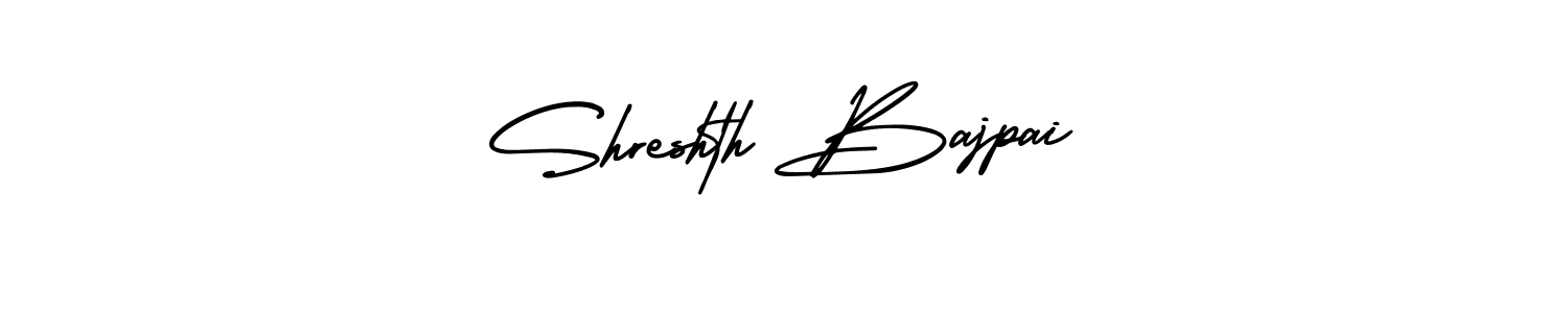 Shreshth Bajpai stylish signature style. Best Handwritten Sign (AmerikaSignatureDemo-Regular) for my name. Handwritten Signature Collection Ideas for my name Shreshth Bajpai. Shreshth Bajpai signature style 3 images and pictures png