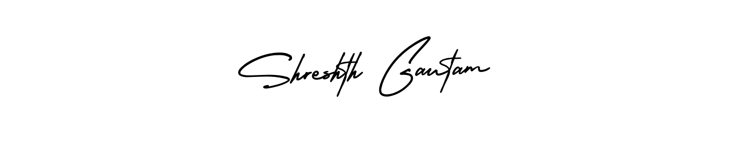 How to make Shreshth Gautam signature? AmerikaSignatureDemo-Regular is a professional autograph style. Create handwritten signature for Shreshth Gautam name. Shreshth Gautam signature style 3 images and pictures png