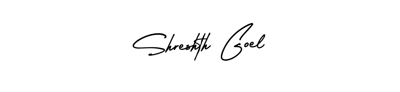 Make a short Shreshth Goel signature style. Manage your documents anywhere anytime using AmerikaSignatureDemo-Regular. Create and add eSignatures, submit forms, share and send files easily. Shreshth Goel signature style 3 images and pictures png