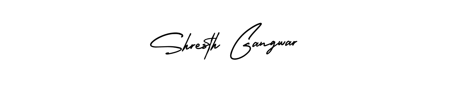 Shresth Gangwar stylish signature style. Best Handwritten Sign (AmerikaSignatureDemo-Regular) for my name. Handwritten Signature Collection Ideas for my name Shresth Gangwar. Shresth Gangwar signature style 3 images and pictures png