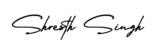 The best way (AmerikaSignatureDemo-Regular) to make a short signature is to pick only two or three words in your name. For converting this name Shresth Singh. Shresth Singh signature style 3 images and pictures png